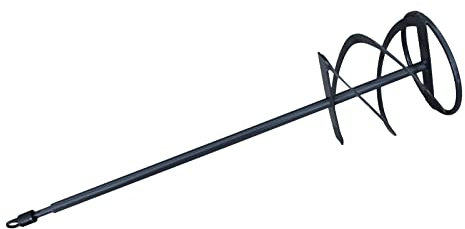 Spiral stirrer 155 x 600 mm with ring and SDS connection, grey powder-coated for fillers, tile adhesive, ready-made mortar etc.
