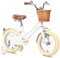 Glerc 16 Zoll Kinder Mädchen Fahrrad für 4 5 6 7 8 Jahre alt kleine Mädchen Retro-Vintage-Stil Fahrräder mit Korb, Stabilisatoren und Glocke, Farbe weiß