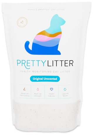 PrettyLitter Katzenstreu zur Gesundheitsüberwachung (geruchlos, nicht klumpend), leicht und geringe Verfolgung, farbwechselnde Kieselgel-Kristalle, fortschrittliche Geruchskontrolle, 2,7 kg, 1 Stück