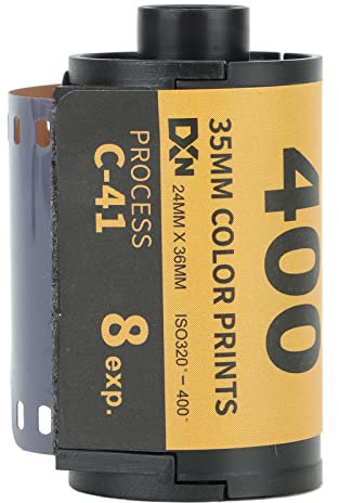 C41 Kamera-Farbfilm 35mm Negativ ISO 320-400, feines Korn, breite Belichtung, hohe Auflösung für schwaches Licht oder schnelle Action-Aufnahmen, für 135er Kameras (8 Blatt)