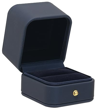 PATIKIL Velours Bague Coffret Bleu Unique Fente Mariage Ancien | Unique Fente Mariage Bague Coffret Ancien Bijoux Porte pour Fiançailles Proposition Cérémonie Anniversaire