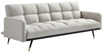 Vente-unique - Sofa 3-Sitzer mit Schlaffunktion - Stoff - Beige - ROREMA
