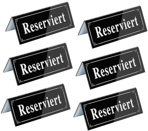 Upifen 6 carteles de mesa reservados de acrílico, 12 x 6 cm, para reservas de invitados, para restaurante, boda, reserva de asientos