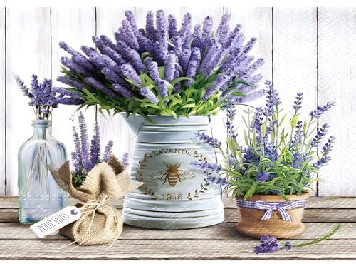 DAERLE 5D Diamond Painting Lavendel, Diamant Painting Bilder Lavendelblume, Diamond Art Erwachsene Full DIY Diamant Kunst Malerei Stickerei Set Kreuzstich für Home Wand Dekor 40x30cm