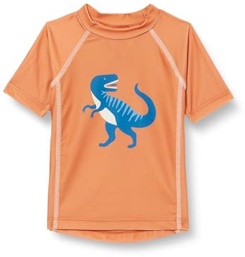 Playshoes UV-Schutz Bade Shirt Unisex Kinder Schwimmshirt Badebekleidung, Dino Ocker, 98/104
