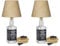 ledscom.de 2 Stück Tischlampe FLAKO, Hanfkabel, Lampenschirm natur-beige, inkl. E27 Lampe, smart (warmweiß - kaltweiß, 7 W, 1005lm) ohne Flasche