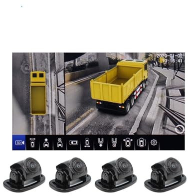 3D 360 Degree Car Multi-angle Truck Rear View Camera 4CH DVR SVM Bird Eye Surround View Parking System AHD For RV Bus Van (Size : 32G)