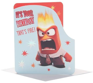 UK Greetings Disney Inside Out 2 Biglietto di compleanno per lui/ragazzo – Anger Design
