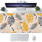 Grand tapis de souris de jeu motif feuilles de palmier bohème pour bureau, XXL, tapis de souris pour clavier d'ordinateur étendu, base antidérapante et bords cousus, 90 x 40 cm