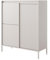 BETTSO - Kommode Beige Matt - Kommode mit Türen, dekorativen Rillen und hohen Metallbeinen - Push to Open System - 103 cm breit, 123 cm hoch - Highboard, Kommode Wohnzimmer