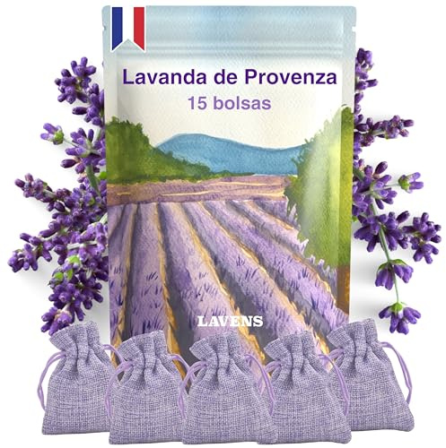 LAVENS | 20 parfymerade lavendelpåsar i säckväv | ursprung Provence Frankrike | doftpåse för skåp, linne och garderob. Högkvalitativ deodoriserande torkad lavendelpåse med intensiv doft.