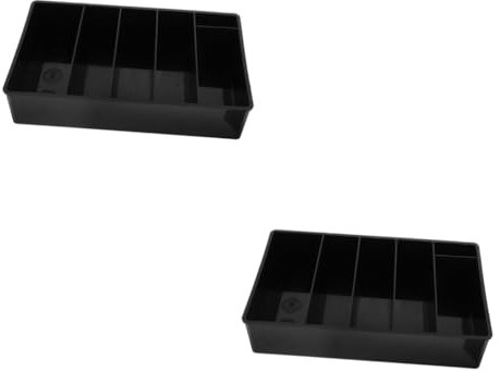 STOBOK 2St Kasse cash register bargeld aufbewahrung coin box coin case geld box handy tischhalterung tischdeckenklammern kleiderboxen aufbewahrung paletten Bargeldhalter Münzfach Plastik