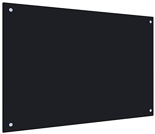 Gecheer Kitchen Backsplash tempered Glass Splashback Heat Resistant Toughened Glass for Kitchen/Cooker Hood black 90x60 cm Tempered Glass