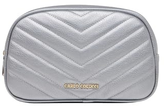 Carlo Colucci Gesteppte Kosmetiktasche Silber OS