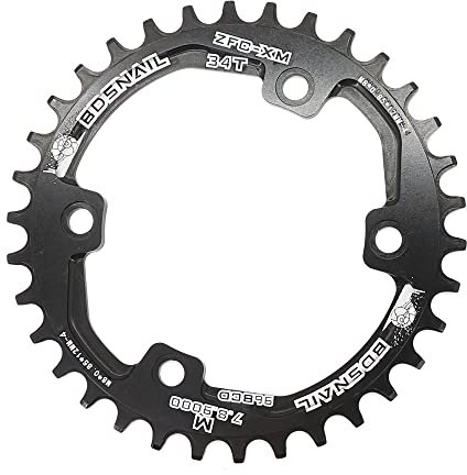 DONGLING Platos para Bicicletas Anillo de Cadena Redondo 30T/32T/34T/36T/38 96 BCD Bicicleta de Ciclismo Plato de Dientes de Rueda de Cadena Plato Ovalado 32 MTB(34T,Noir)