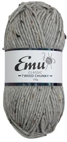 Emu Classic Tweed Chunky Acrylic Blend Yarn 100g Ball 150m, Grey - 003