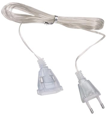 Prolunga sottile, prolunga per luce natalizia | Cavo di alimentazione invisibile a 2 poli da 10 piedi | Cavi sottili per lampade da 220 V, prolunga per cavi, prolunga per cavo elettrico per albero di