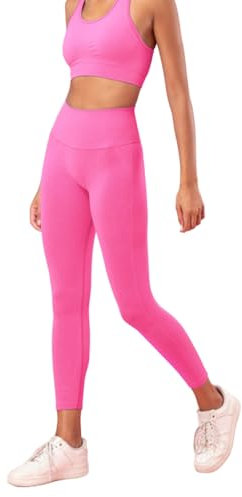 FOCENZA Leggings Donna Sportivi a Vita Alta con Effetto Push Up in Microfibra Morbida e Traspirante, Made in Italy (Rosa, l/XL)