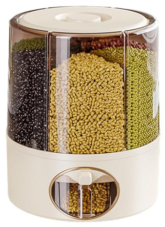 Seau à riz rotatif – Récipient de rangement de cuisine, distributeur de nourriture rotatif | Distributeur de riz rotatif à 360 °, distributeur de stockage de riz à sortie en un, boîte alimentaire