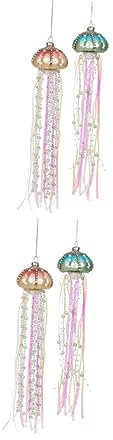 Cabilock 1 Satz Weihnachtsornamente In Form Einer Qualle Wandhaken Dekorative Weihnachtskugel Perlenornament In Form Einer Qualle Weihnachtsbaum Aufbewahrungstasche 4 Stück