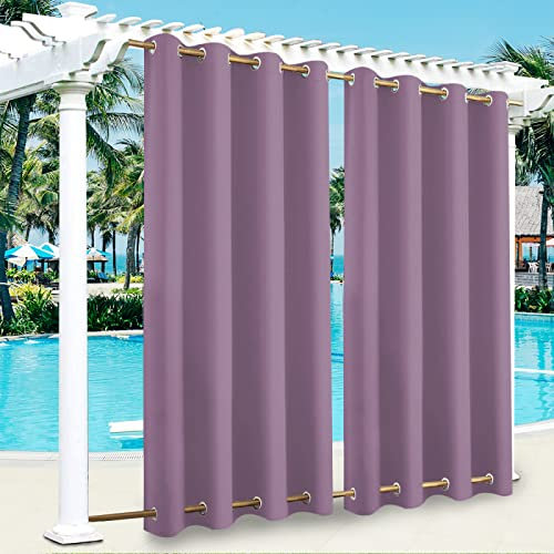 Pavillon-Vorhang für den Außenbereich, wasserdicht, verdunkelnd, wärmeisoliert, 254 x 274,3 cm, Flieder, doppelte Ösen, oben und unten, für Garten, Terrasse, Pergola