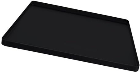 Tapis de Réfrigérateur Antidérapant Haut de Bord Surélevé, Mini Réfrigérateur de Sol, 68.6 X 68.6 X 2cm, Tapis Doux Sous Le Réfrigérateur, Tapis Protection de Sol Lavable Sous La Machine à Laver, Noir