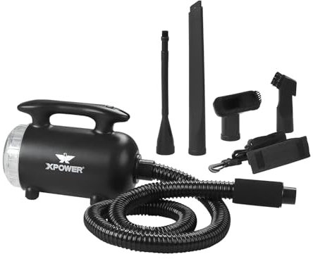 XPOWER Electric Air Duster for Dusting Drying Inflating Blowing Vacuuming Car Detailing Computer Leaf Blowing High Performance Motor Eco-Friendly (A-7C)