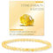 JENCVNL 4mm Naturstein Perlen Stretch Armband Damen Echtes Naturstein Armband mit 18K Gold Perlen Edelsteine Stretch Armbänder Perlenarmband (Citrin)