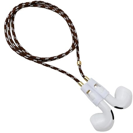 Tapper Nylonband für AirPods & AirPods Pro (Braun/18K Gold), Braun / 18 Karat Gold, Einheitsgröße