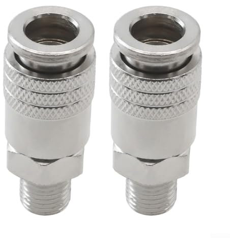 Lot de 2 raccords pneumatiques filetés mâles G1/4, pour compresseurs à connecteur rapide, pour accessoires de compresseur d'air