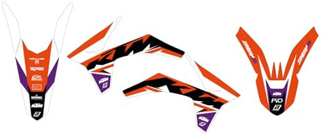 Kit adesivi grafiche compatibili con Ktm Exc Excf 2012-2013 Ktm Sx Sxf 2011-2012 Dream 5 Blackbird