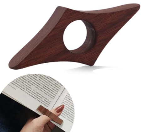 JEYORZY Porte-page de livre,En bois de noyer,bague de lecture,Fait à la main,Accessoire de lecture,Cadeau pour les amateurs de livres, les rats de lecture et les enseignants