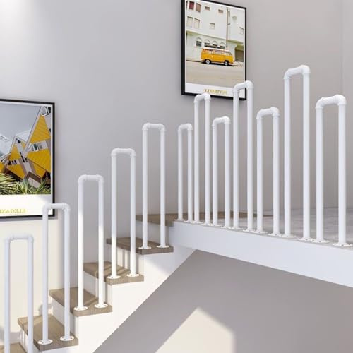 Wujgbnhg Handrails for Stairs,Modern U-Shaped Stair Railing Indoor,U-Shaped Wrought Iron Balustrade,Optional Height 45-100cm,with Installation Kit,Side Mounted Guardrail,Villa,Loft,Corridor,Garden