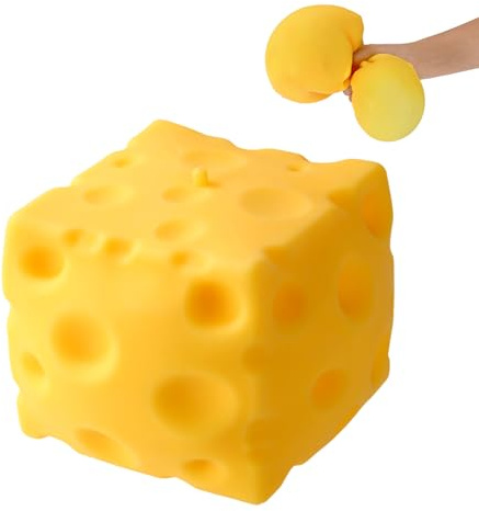 Sinbana Juguete Exprimidor de Queso Blando Grande, Divertido y Realista Ideal para La Oficina La Escuela El Hogar Decoración Regalo para Adultos