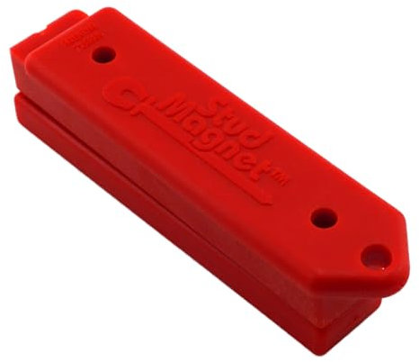 Master Magnetics 07612 Magnetic Stud Finder with Shield, Drywall Screw and Nail Locator, Red