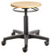 Prova Nova GmbH Werkstatt-, Roll- und Drehhocker 3531, abgedeckte Gasfedersäule, Sitzhöhe ca. 42-62 cm, Ringauslösung, Holz-Rundsitz, Rollen