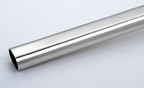 1 Schrankrohr Garderoben Kleiderstange oval Metall vernickelt Länge 1500mm 22 x 15 mm