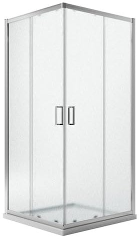 Eckeinstieg Duschkabine Quadratisch 80x80 H198 Satiniert 6mm Glas Mod. Ready