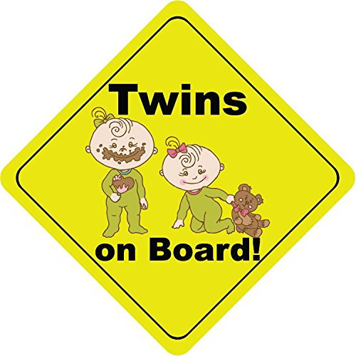 Twins On Board Girls Icecream Cute Funny Baby Hochwertigen Auto-Autoaufkleber 12 x 12 cm