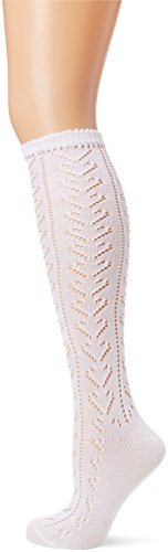 Lusana Damen Trachtenstrümpfe Trachtenstutzen Sophie, Gr. 39/40 (Herstellergröße: 38-40), Weiß (weiß 26)
