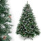 Yorbay künstlicher Weihnachtsbaum Tannenbaum mit Ständer 120cm-240cm für Weihnachten-Dekoration Mehrweg (Weihnachtsbaum mit Schnee, 240cm)