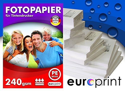 Fotopapier 240g 100 Blatt 10x15 Seidenglänzend Mikroporös Rückseite PE Qualität