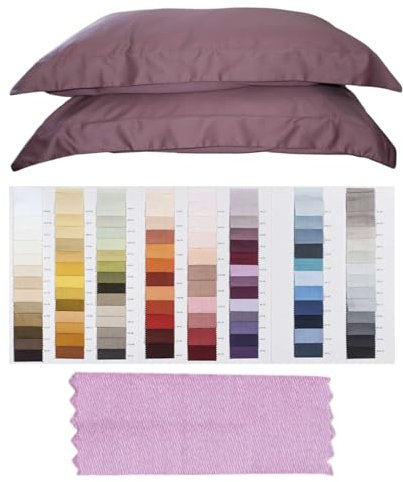 Fiorentini Kissenbezüge, 1 Paar, 52 x 82 cm, aus 100 % Baumwolle, handgefertigt, Toskano von hoher Qualität. Lila 2197