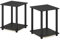 Furinno Simplistic 2-Pack End Table, Side Table, Nightstand, Americano/Black, 39.6 x 39.6 cm (2-Pack)