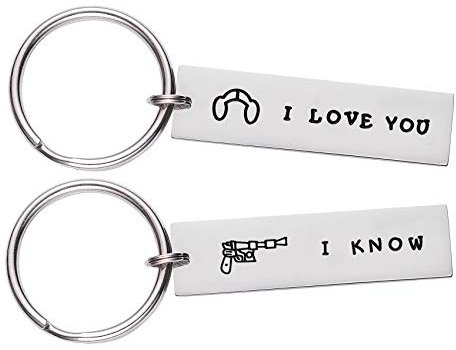 LParkin Geschenk für Paare für Sie und Ihn, Star Wars-Schmuck, I Love You I Know Schlüsselanhänger, Personalisiertes Geschenke für Freundin, Freund, Ehemann, Ehefrau
