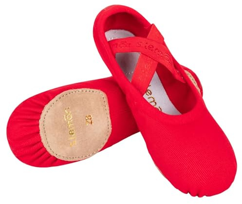 s.lemon Zapatos de Ballet, Elástico Canvas Suela Partida Danza Zapatos de Bailarina de Ballet para Niñas Mujeres Hombre