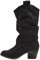 Stivali da donna in pelle con cinturino incrociato al ginocchio con fibbia Scarpa con tacco basso (Nero, numeric_42)