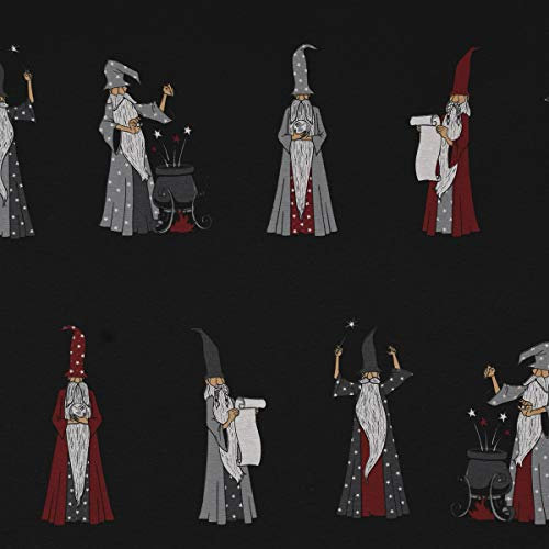 SCHÖNER LEBEN. Dekostoff Ottoman Canvas Druiden Magier Zauberer dunkelblau 1,40m