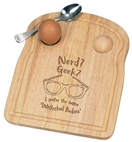 Nerd Geek Intellectuel Badass Petit Déjeuner Fofolle Coquetier Board en Bois