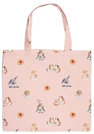 Wrendale Designs - Borsa per la spesa pieghevole, rosa, 16x15, Piggy In Mezzo
